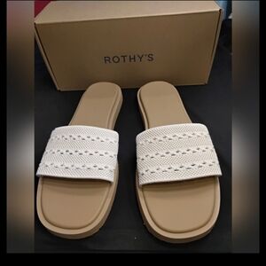 The Slide Sandal in Sandy Crochet Rothy's